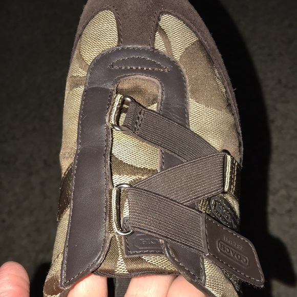 🖤COACH KYRA NO-TIE BROWN MONOGRAM C FASHION SNEAKERS SIZE 7-7.5🖤 - Picture 9 of 12